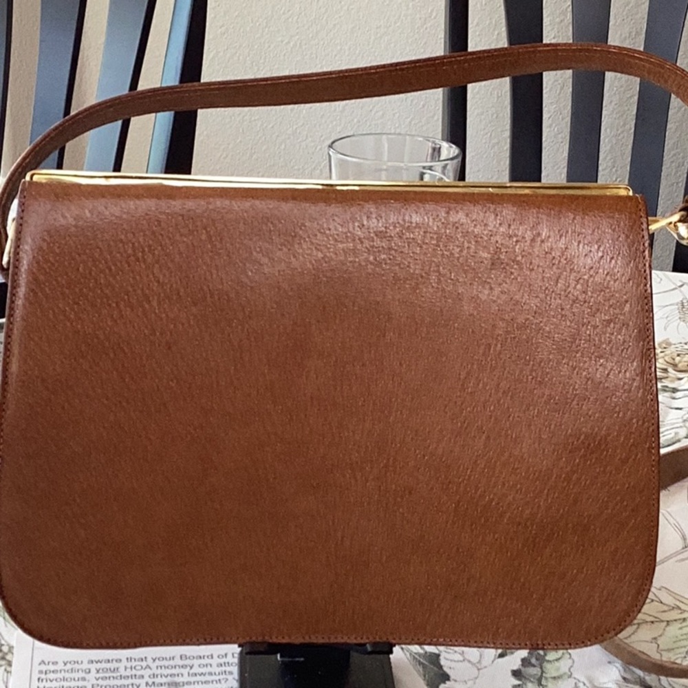 Vintage Italian brown leather handbag